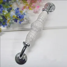 128mm kitchen cabinet handles crack ceramic cupboard pulls silver drawer dresser wardrobe furniture handles pulls knobs 5″