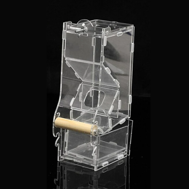 

Acrylic Automatic Bird Feeder Pet Bird Cage Feeder Food Container Anti- Spilling Feeders Drop Shipping