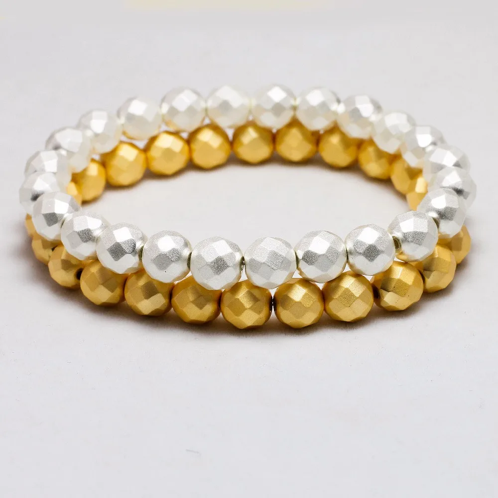 Golden Hematite Stone Bracelet For Women Silver Health Hematite Bracelets Men Strand Jewelryin