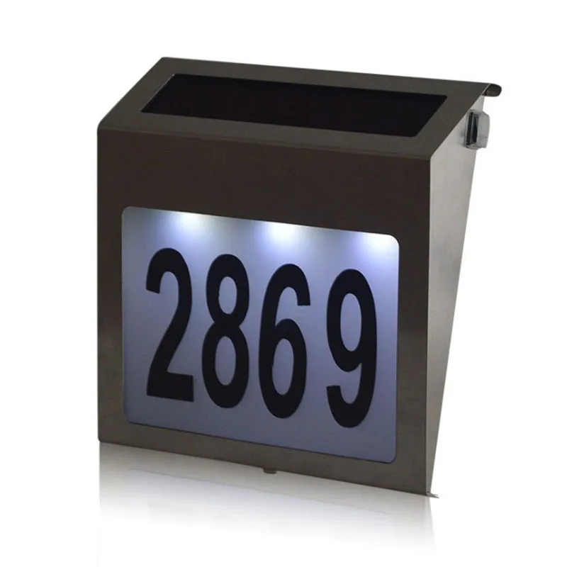 

Solar Energy LED Luminous Apartment House Door Address Sign Illumination Number Doorplate Lamp include Number Digits letter DIY