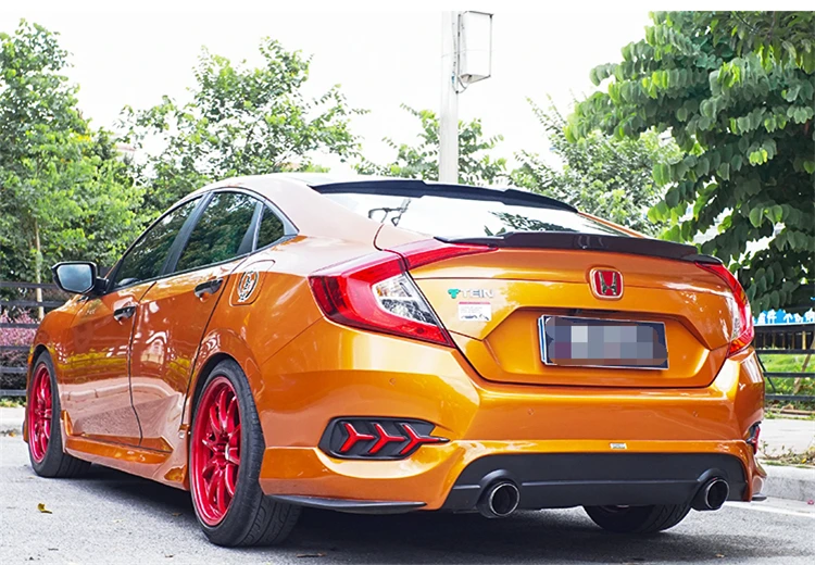 Для 17 Civic спойлер Yefor ABS Материал заднее крыло автомобиля праймер цвет задний спойлер для Honda Civic спойлер