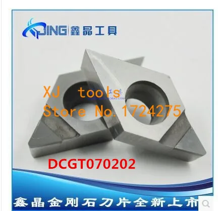 Бесплатная доставка 2 шт. DCGT070202/DCGT070204/DCGT070208 PCD вставки CNC алмазная вставка для