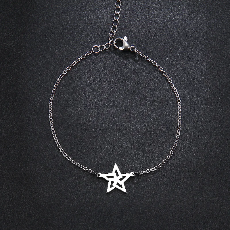 CACANA Stainless Steel Bracelet For Women Pretty Pentagram Gold And Silver Color Pulseira Feminina Lover's Engagement Jewelry