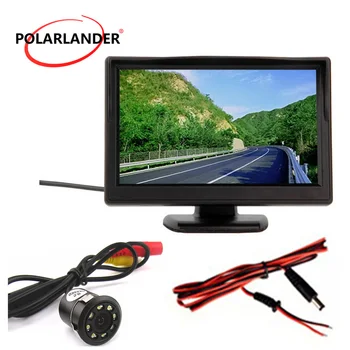 

5 Inch TFT Screen Reversing Back-up With Lamp HD Desktop Display 18.5mm LED Plug-In Rear Camera Parking Monitor