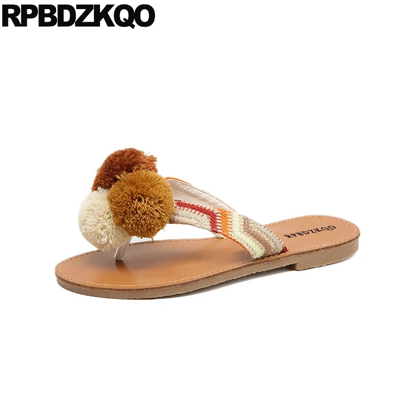 

Slides Pom Pom Slippers Orange Shoes Nice Women Sandals Flat Summer 2018 Cheap Flip Flop Ladies Holiday Designer Famous Brand