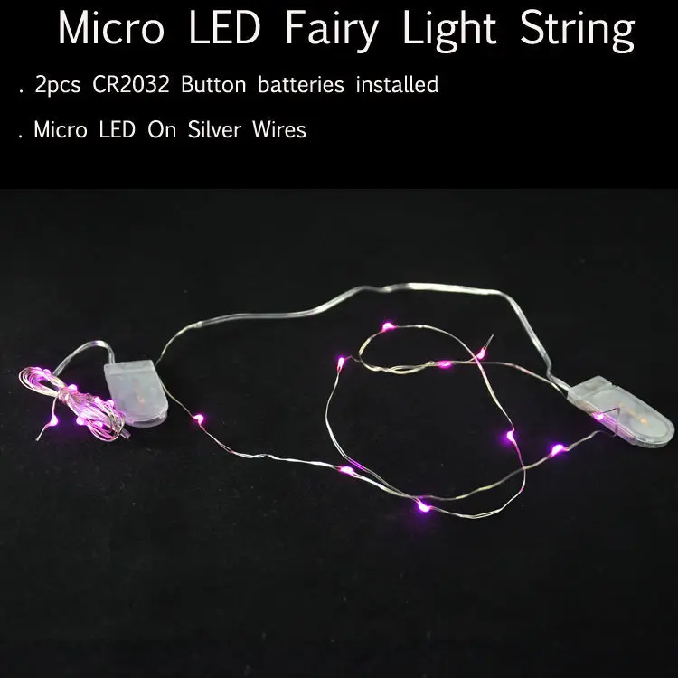 20 шт./лот CR2032 Кнопка Батарея 2 м 20LED Micro Гирлянды светодиодные свет, водонепроницаемый свет фея полосу для свадьбы