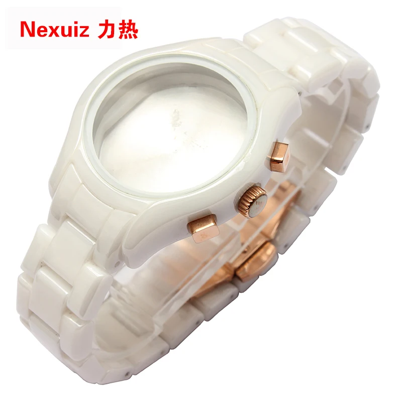 The NEW Watchbands 18mm High Quality Ceramic Watchband White Diamond Watch for AR1417 Man watches Bracelet | Наручные часы