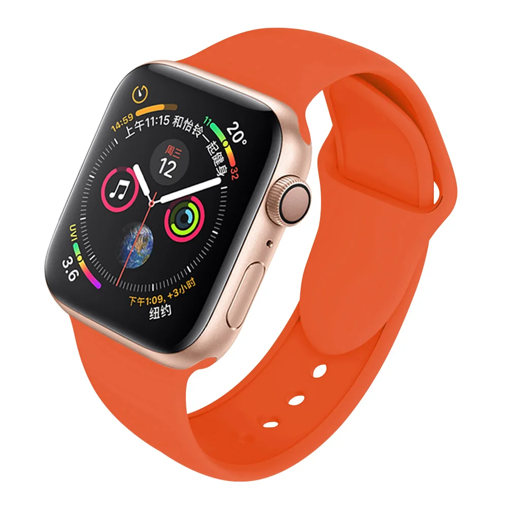 SCELTECH мягкий силиконовый сменный спортивный ремешок для 38 мм Apple Watch Series1 2 42 мм ремешок для наручных браслетов для iWatch Sports Edition - Цвет: Orange