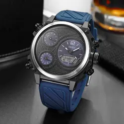 Новинка 2018 OHSEN Модные кварцевые цифровые часы мужские военные наручные часы водонепроницаемый светодиодный мужской s резиновый ремешок