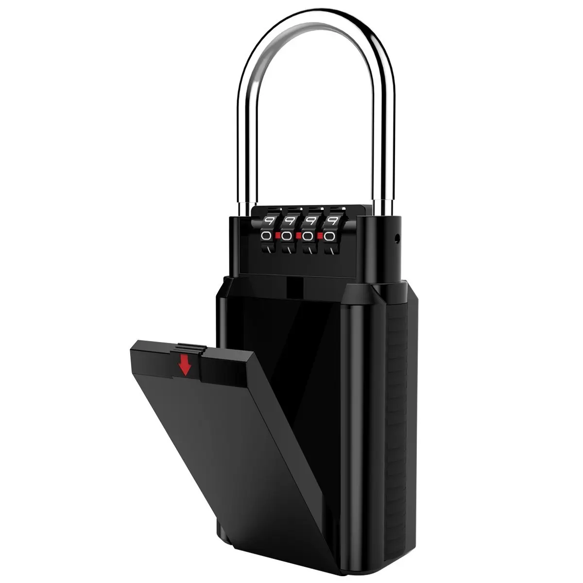 

4 Digit Combination Lock Box Weatherproof Key Storage Lock Safe Box Holds Up to 6 Keys Estate Organizer Home Security