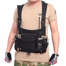 Нагрудная установка тактический жилет Многофункциональный нейлоновый радио военная политика карман с карманом жилет на груди вызов боевой охотничий жилет