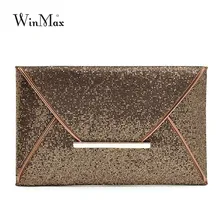 New Design Fashion Women Evening Bags Party Clutch Bags Purses Female PU Sequined Hasp Envelop Bags Women Small Clutch Handbags