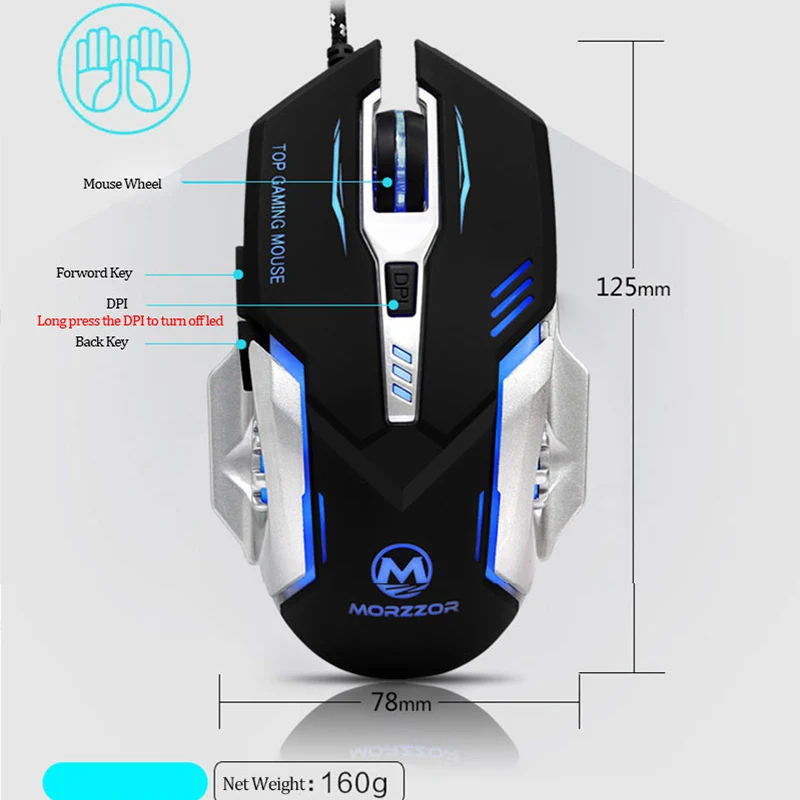 MORZZOR-Gaming-Wired-Mouse-3200DPI-RGB-LED-Lights-USB-Optical-6-Button-Mouse-Mice-Laser-Mouse(5)