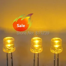 1000 шт светодиодный 5 мм желтый ультра яркий с плоской верхней головкой широкоугольный светоизлучающий диодный светильник