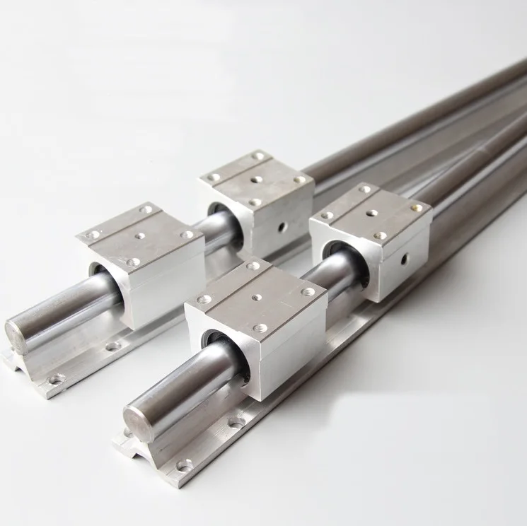 2pcs SBR12 600mm support linear guide rail+ 4pcs SBR12UU linear bearing sliding blocks for CNC router