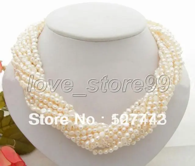 

Wholesale free shipping >>Excellent ! 12S Frash Water Cultural Pearl Necklace