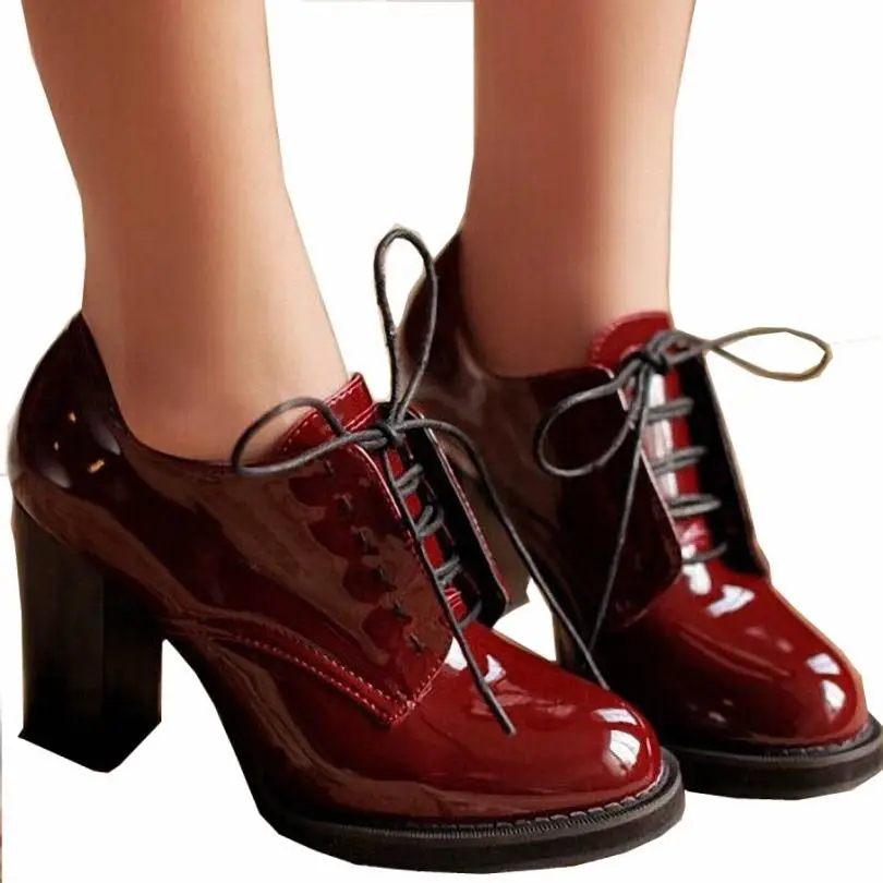 ANMAIRON Fashion Women's Lace Up Platform for Women Wedding Shoes High Heels Motorcycle Boots Woman Pointed Toe Ladies Shoes|pointed toe|ladies