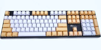 

NPKC OEM PBT Keycaps White-Orange Mixed with ANSI Layout 108-Key Side Print Keycaps for Cherry MX Mechanical Keyboard Free Ship