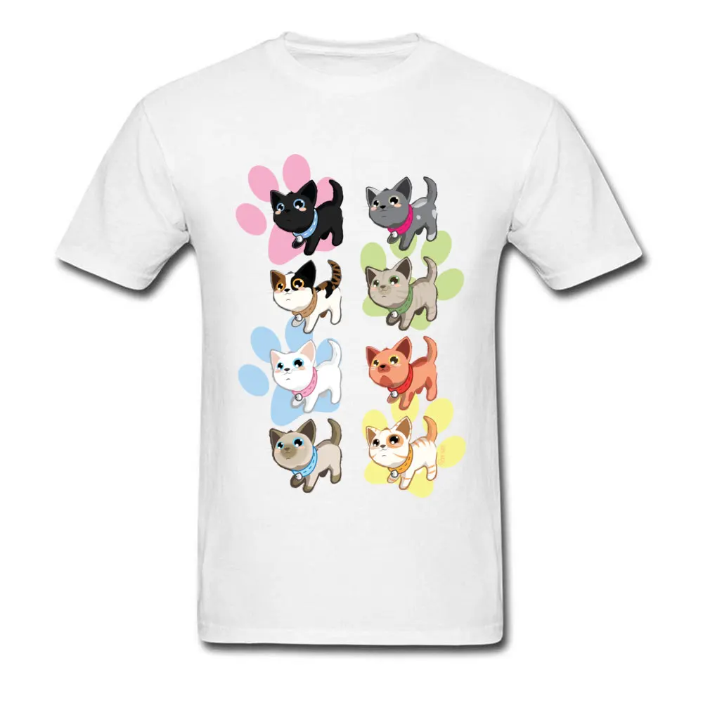Mens Funky Hip hop Tops & Tees Round Neck Mother Day 100% Cotton T-shirts Fitness Tight Short Sleeve Pussy Cats Tee Shirt Pussy Cats white