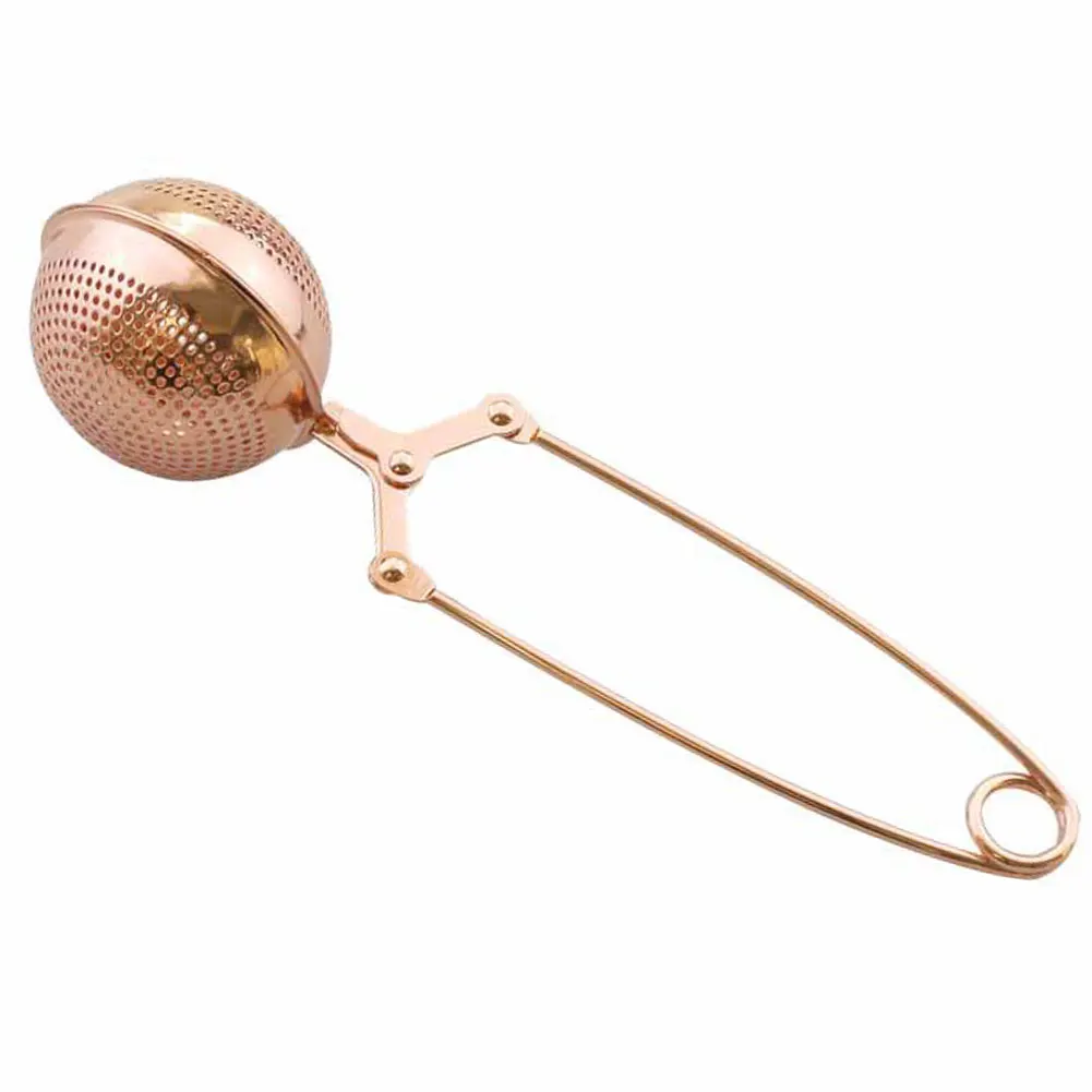 

Coffee Handle Practical Filter Strainer Sphere Ball Shape Herb Diffuser Home Tea Infuser Spice Mesh Stainless Steel Rose Gold