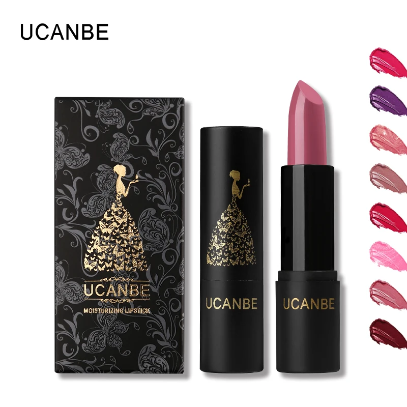 UCANBE Brand Shimmer Matte Lipstick Set Gentle Pink Hot Colour Moisturizer Full Lips Red Lip Stick Makeup Tint Nude Cosmetic |
