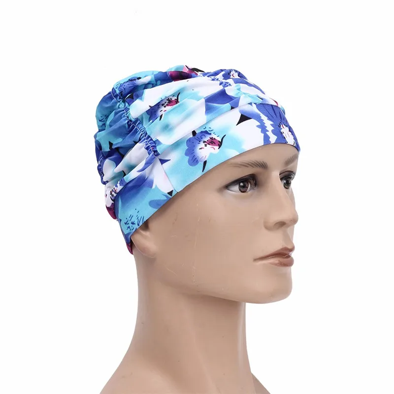 Эластичная шапочка для плавания для защиты длинных волос с ушами для активного отдыха в бассейне, складная модная шапочка для плавания, свободный размер для женщин