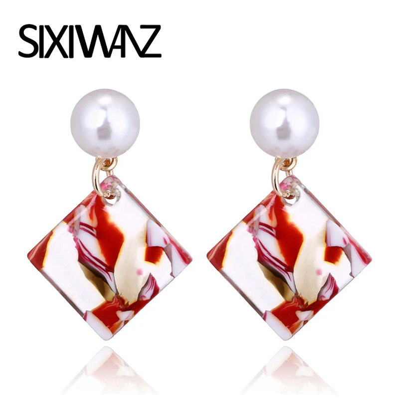 

ZA 2019 Dangle Earring For Women Hot Sale Acrylic Resin Leopard Fashion Tortoiseshell Geometry Acetate Party Jewelry Brincos