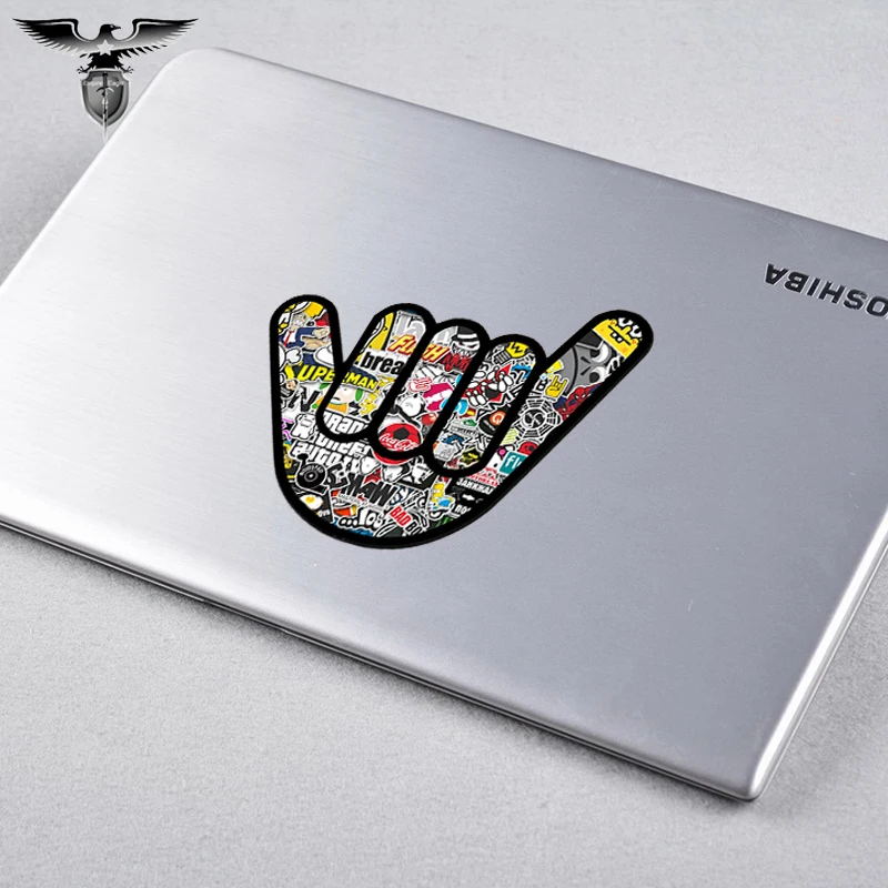

Hotmeini Smooth 666 Peace Hippie Car Styling Car Sticker Bomb Hand Car Sticker Bike Helmet Quad Skate Laptop Waterproof 3D Decal