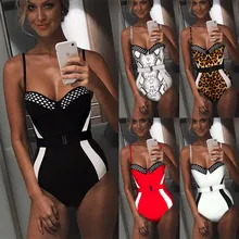 New Sexy One Piece Swimsuit Women Swimwear Push Up Bathing Suit Female Bodysuit Summer Beach Wear seabbot black sexy women swimwear one piece suits beach wear push up swimsuit zipper new short sleeve rashguard swimming suit