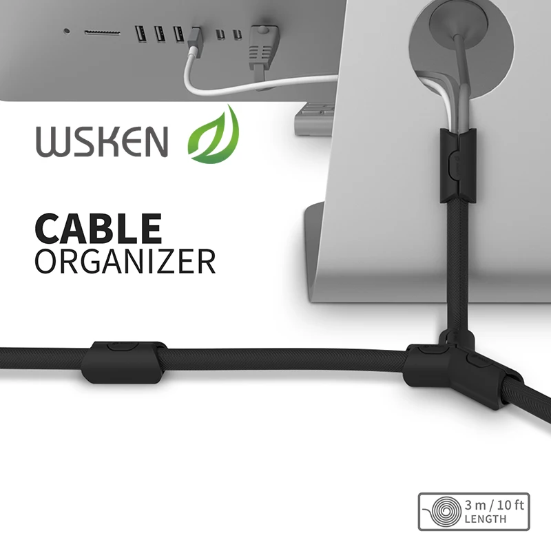 Wsken Cable Organizer Management Wire Storage USB Cables