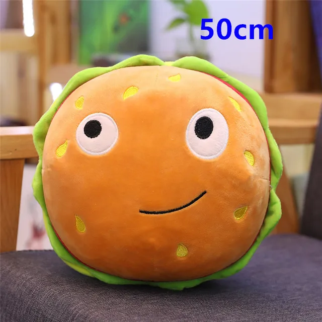 Cute Simulation of Hamburger Pizza Sausage Ice Cream Plush Toy Fries Pillow Cushion Birthday Gift for Children Kids Photo Props