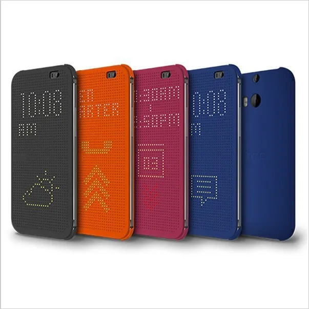 M8/M9/e8 официальный Дизайн Dot View Case Smart Case откидная крышка для HTC Один M8 e8 M9+ OPP упаковки