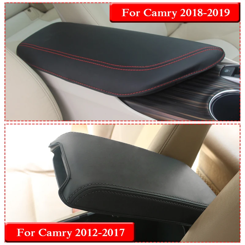Кожаные накладки на подлокотник для автомобиля, центральная консоль, автомобильные подлокотники для сидений, накладки для Toyota Camry, внутренние аксессуары