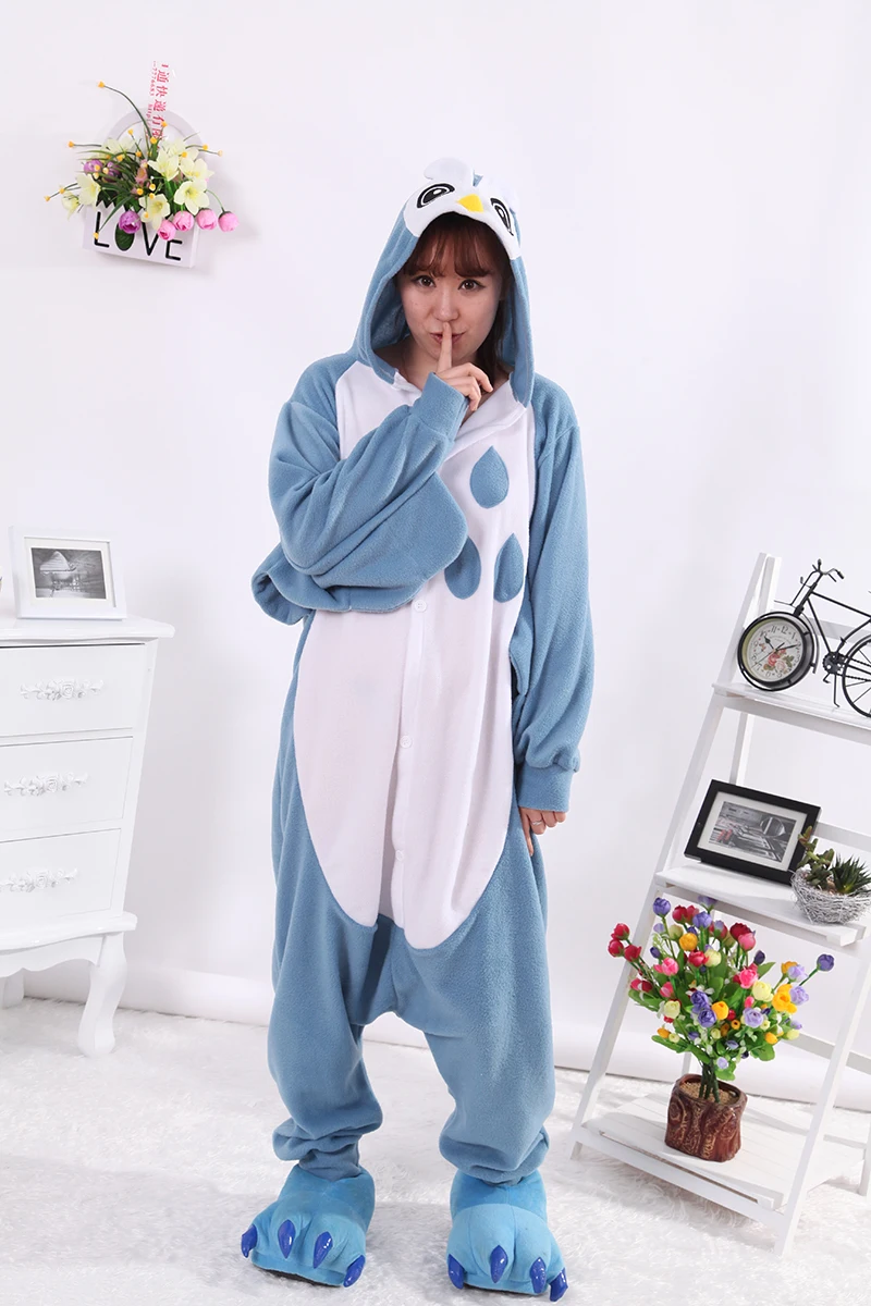 

Kigurumi Blue Owl Pajamas Sleepwear Adult Onesie Animal Rompers Womens Jumpsuit Cartoon Cosplay Costumes Pyjama Sleepsuit