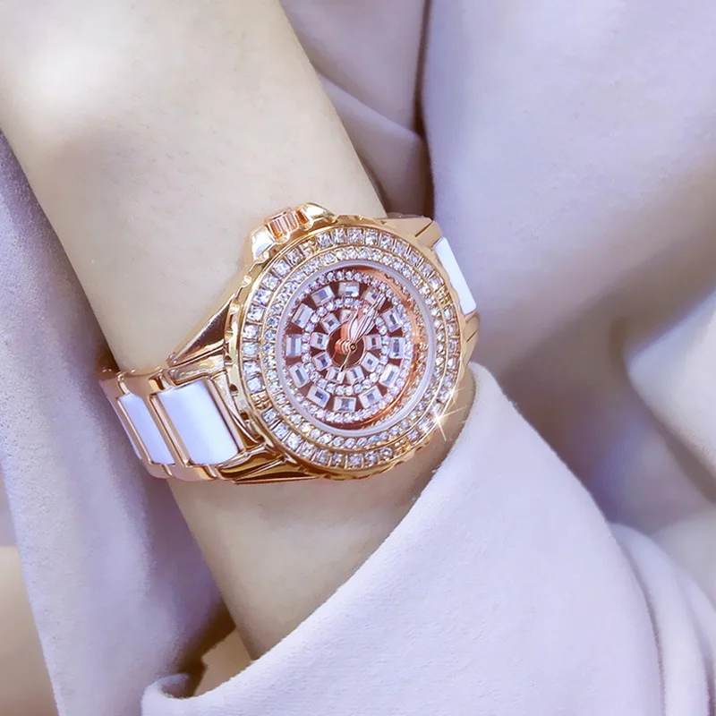 Модные женские наручные часы Роскошный бренд кристалл платье Bling Diamond Стразы
