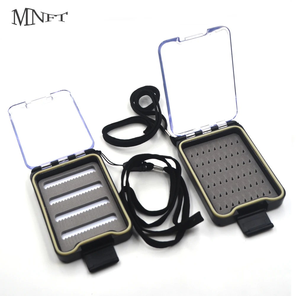

MNFT 1Pcs Waterproof Pocket Slit Foam Insert Fly Fishing Box 10.4X7.2X2.2CM Premium Plastic Transparent Cover Nymphs Lure Boxes
