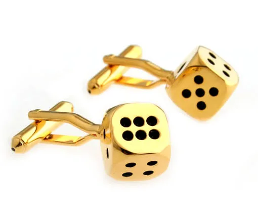 New Arrival High Quality Men Shirt Designer Cuff links Retail Copper Material Golden Boson Dice Design CuffLinks Free Shipping | Украшения