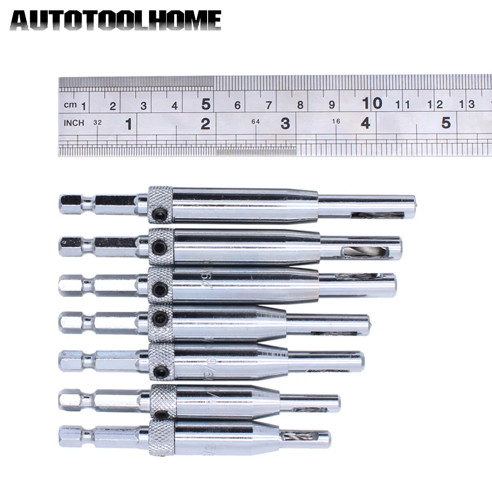 7 шт. HSS Самоцентрирующиеся шарнирные сверла для окон, дверей, деревообрабатывающий шкаф, набор инструментов
