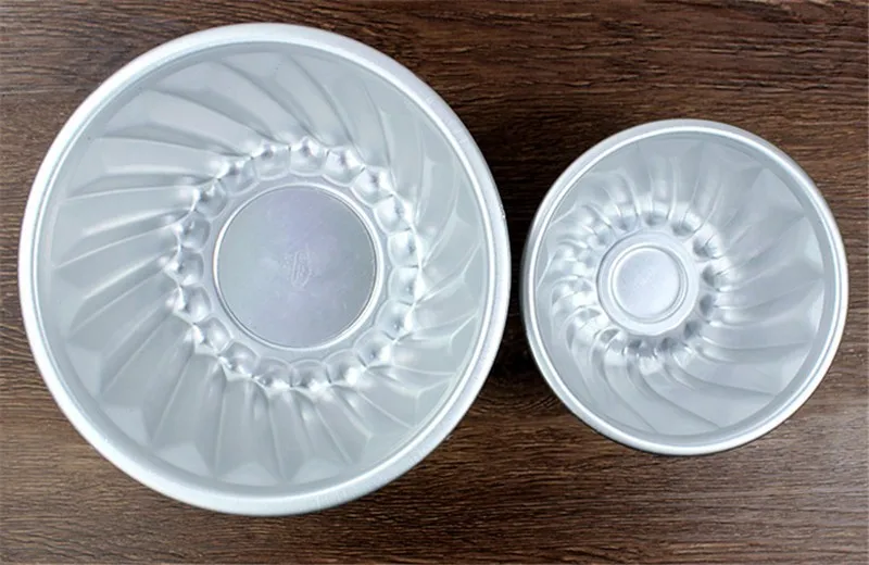 4inch(Dia 11cm) Aluminum Alloy Mini Savarin Cake Pan Removable Bottom Pudding Mold BundtPan DIY Baking Kitchen Tools5