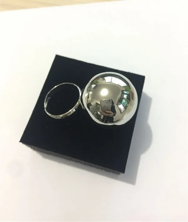 AOMU Новое большое металлическое кольцо с шариком, регулируемое отверстие, модное ювелирное изделие, индивидуальное кольцо для женщин, девушек, кольцо, ювелирный набор