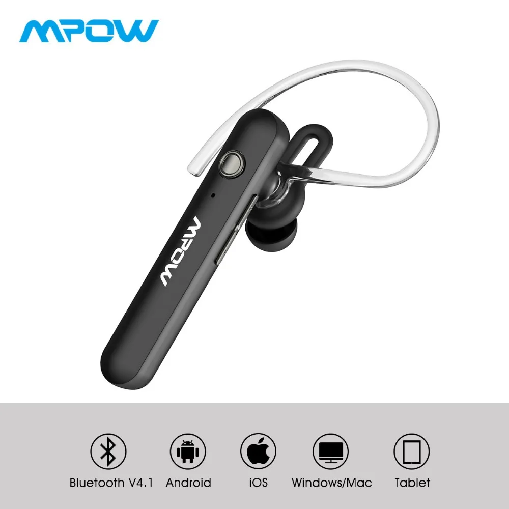 

Mpow EM7 Single Bluetooth Earbud Wireless Business Earphone with Microphone 6H Playing Time For iPhone X/8/7/6 Huawei Mate 20Pro