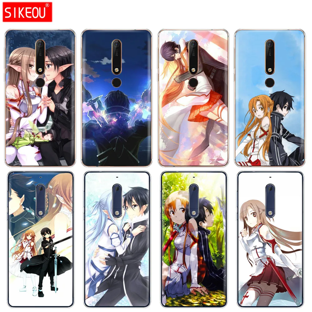 

SIKEOU Sword Art Online SAO Japanese Anime silicone cover phone case for Nokia 5 3 6 7 PLUS 8 9 /Nokia 6.1 6 2018