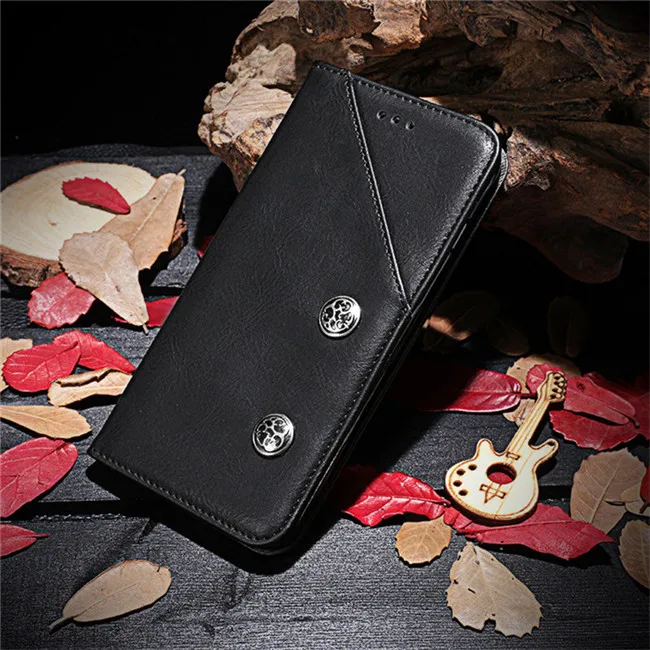 Роскошный чехол-портмоне в ретро-стиле с рисунком, флип-кейс для Leagoo S9 чехол 5,85 дюймов из искусственной кожи+ Мягкий силиконовый Футляр Чехол для Leagoo S9 для мобильного телефона чехол - Цвет: Черный