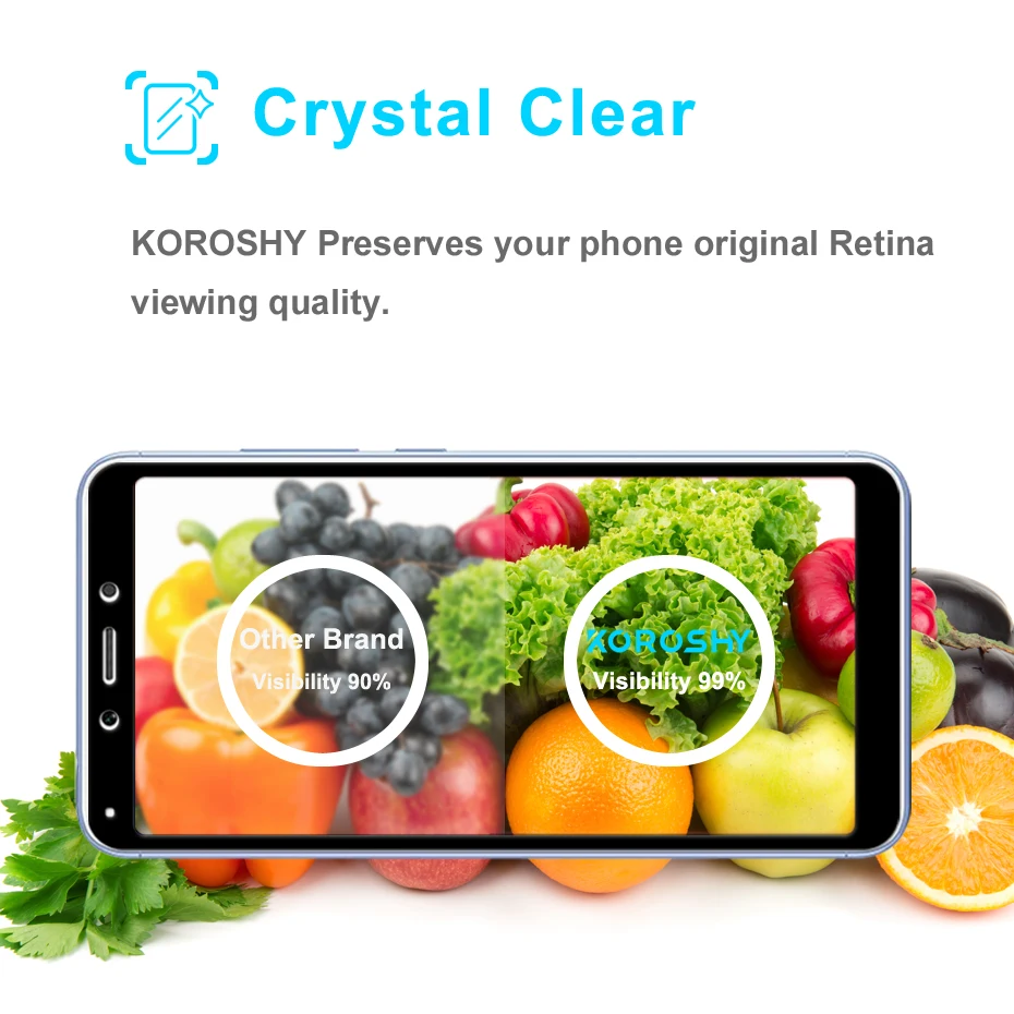 KOROSHY 9H Full Cover Tempered Glass for Xiaomi Redmi 6 Pro 6A 6Pro Screen Protector Real 2.5D Protective Guard Glass Film (3)