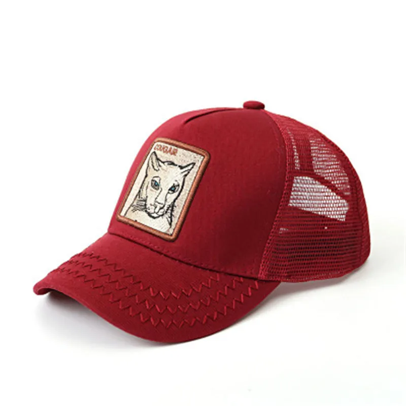 

Embroidery Fashion Animal Baseball Caps Men Women Snapback Hip Hop Hat Summer Breathable Mesh Sun Gorras Unisex Adjustable Bone