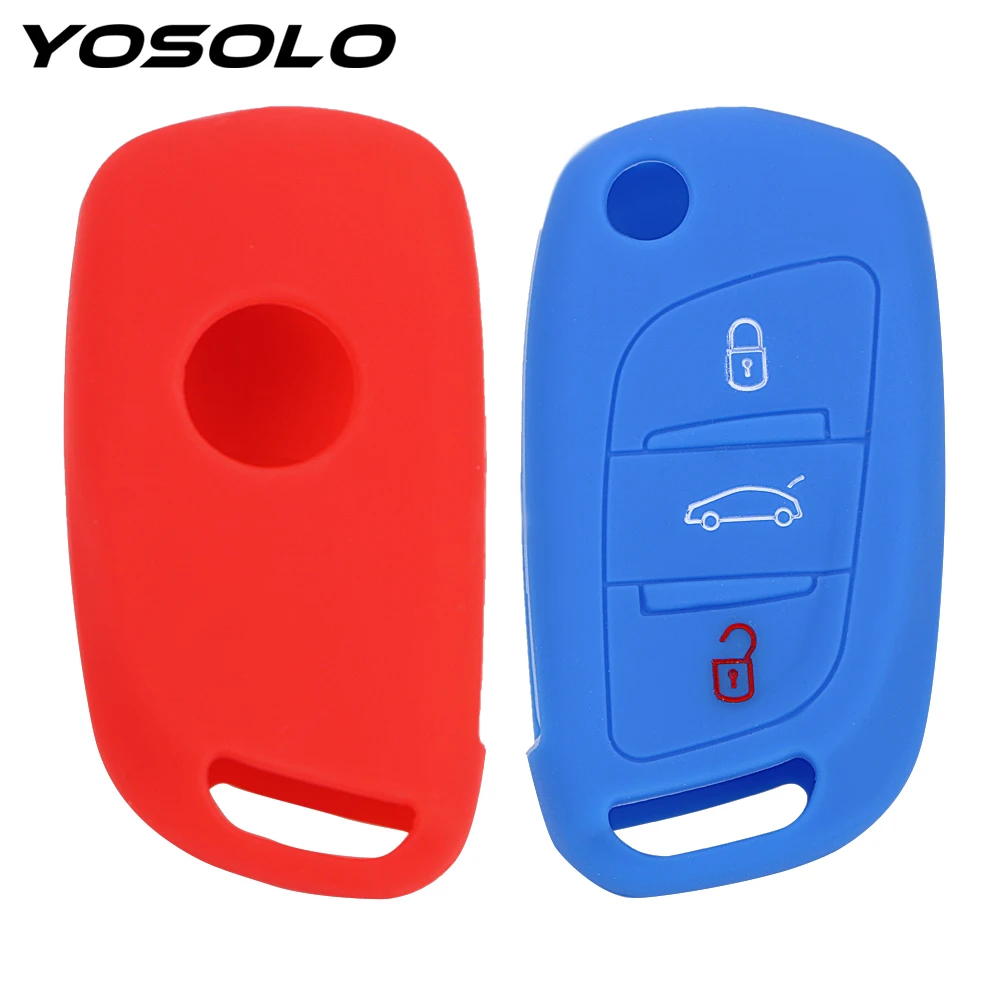 3 кнопки ключеник автомобилей Shell Обложка Fob Флип складной силиконовые ключ защиты сумка для Citroen C4 C5 кактус DS4 авто аксессуары