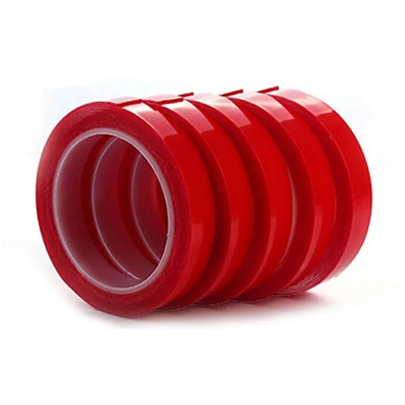 Горячая 3 м красная лента двухсторонняя лента с 10 мм/15 мм/20 мм/25 мм ширина прозрачная двухсторонняя лента супер фиксация