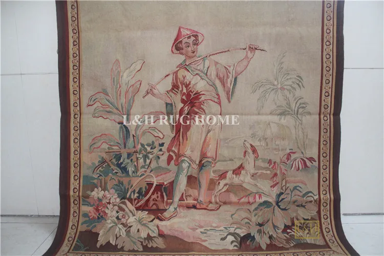 4'x3. 5'(73x118 см) шерстяной Aubusson Гобелены гобелен ковер ручной работы Гобелены коллекции музея Гобелены