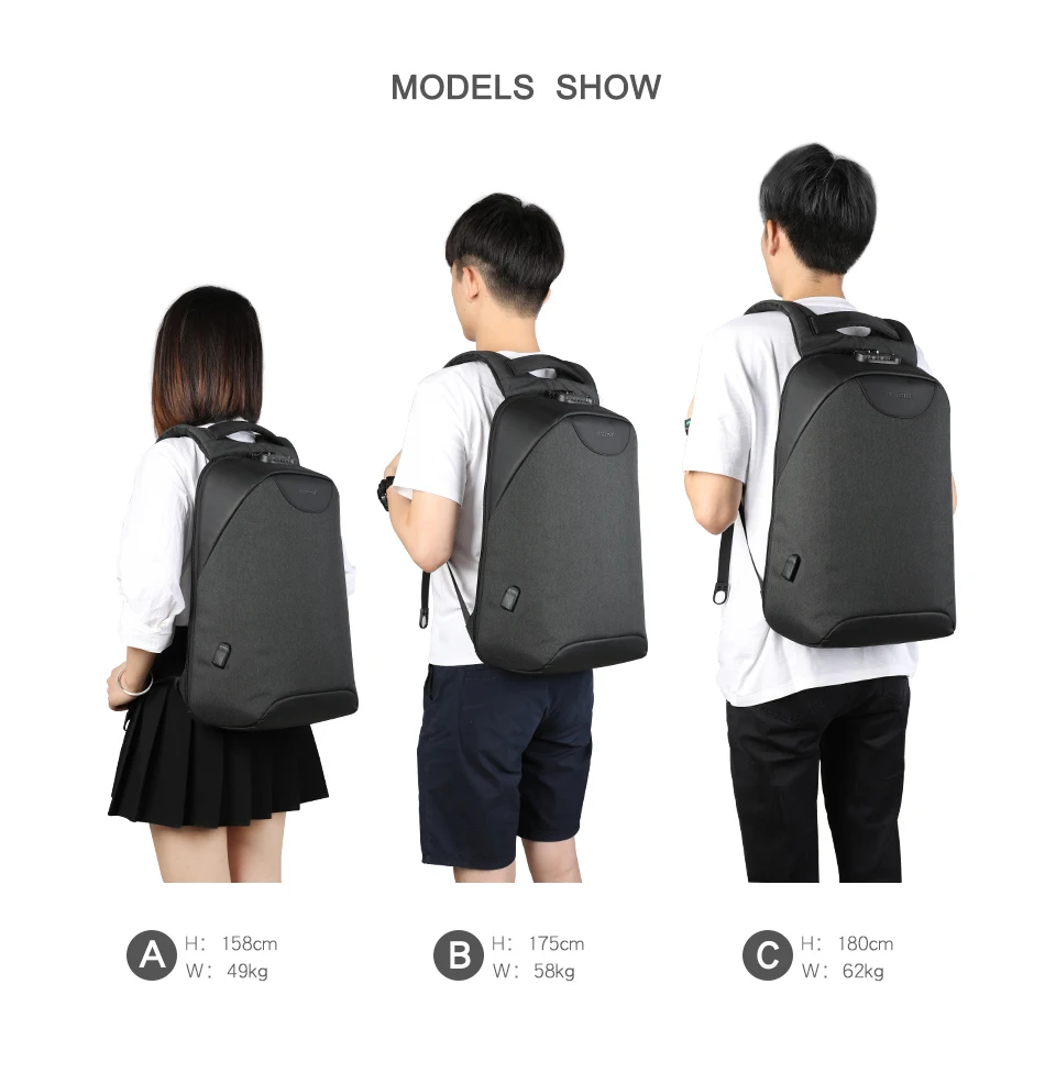 Roubo de Viagem Femininas para Adolescentes Escola à Prova Água do Vintage Moda Bloqueio Polegada Feminina Anti Usb Mochilas Dwaterproof Tsa 15.6 12 Bolsas e Malas