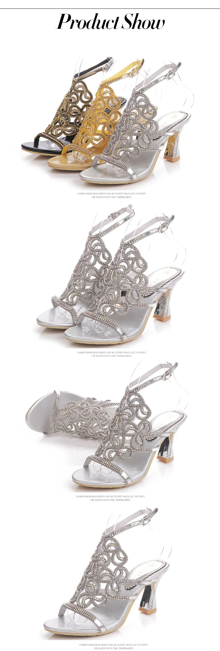 G-sparrow 2018 Summer New Korean Stiletto High-heeled Elegant Sandals Rhinestone Fashion Sexy Ladies Shoes Gold Silver Black4